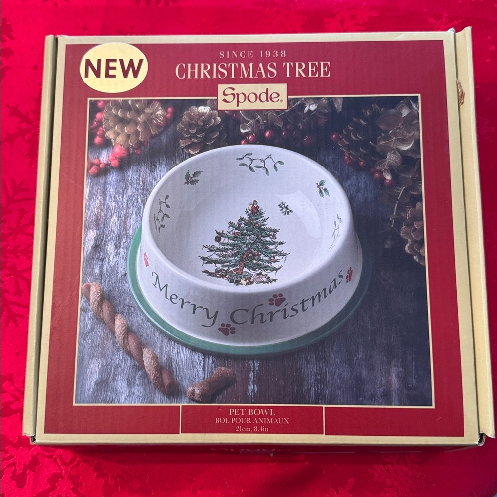 Spode Festive Green and Red Pet Bowl